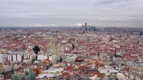 City-center-Madrid-aerial-view-Paseo-de-la-Castellana-business-neighbourhood
